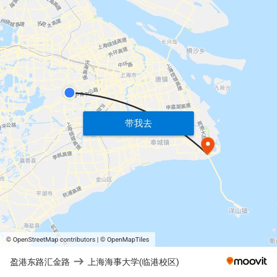 盈港东路汇金路 to 上海海事大学(临港校区) map