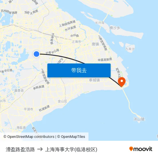 漕盈路盈浩路 to 上海海事大学(临港校区) map