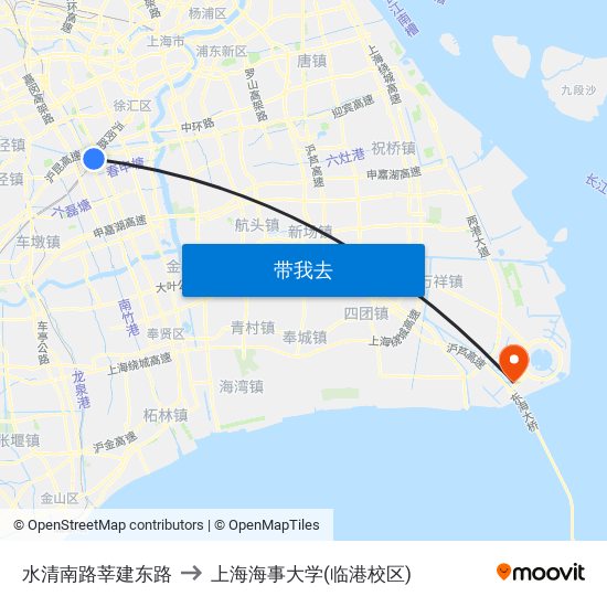水清南路莘建东路 to 上海海事大学(临港校区) map