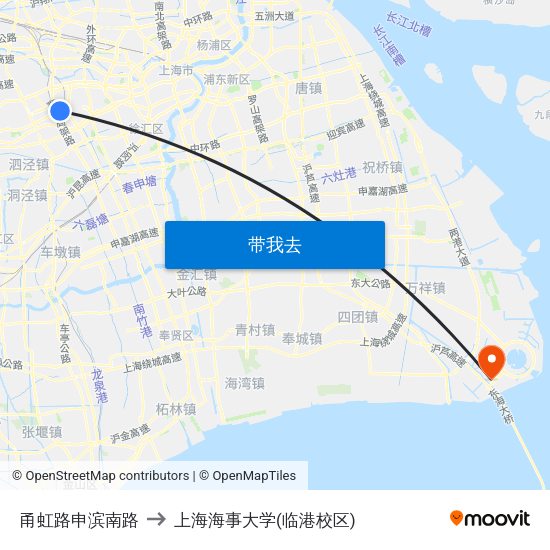 甬虹路申滨南路 to 上海海事大学(临港校区) map