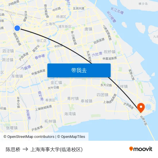 陈思桥 to 上海海事大学(临港校区) map