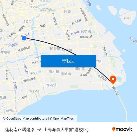 莲花南路曙建路 to 上海海事大学(临港校区) map