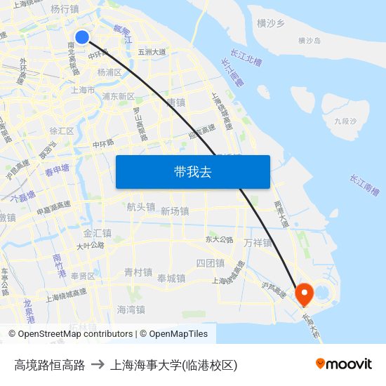 高境路恒高路 to 上海海事大学(临港校区) map