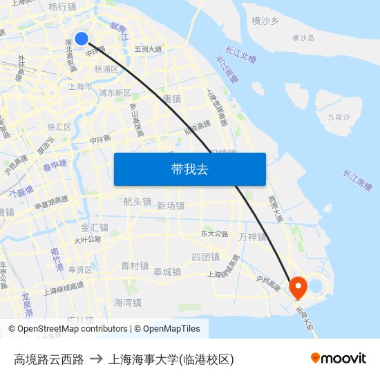 高境路云西路 to 上海海事大学(临港校区) map