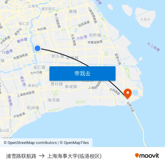 浦雪路联航路 to 上海海事大学(临港校区) map