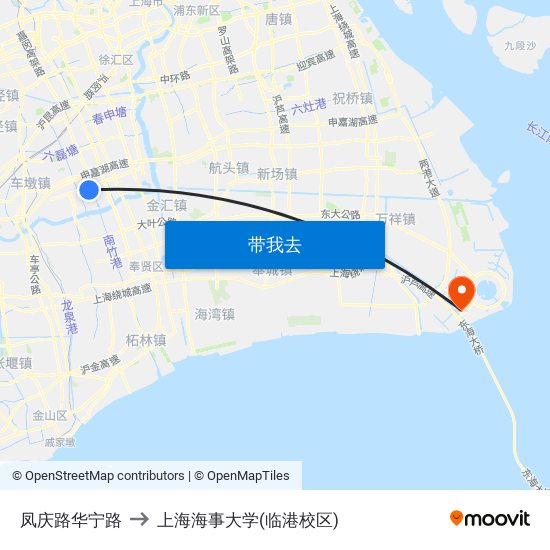 凤庆路华宁路 to 上海海事大学(临港校区) map