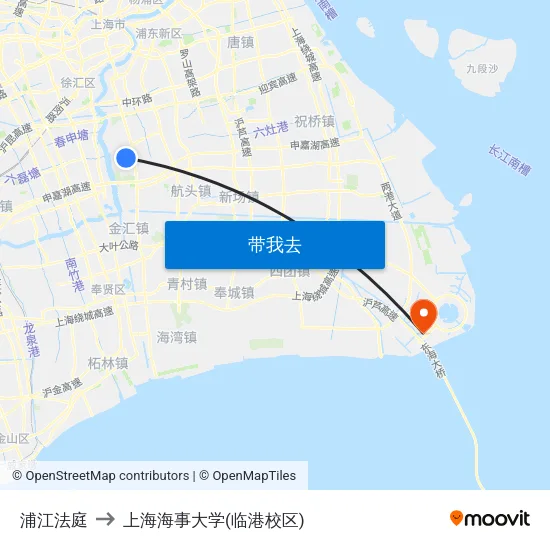 浦江法庭 to 上海海事大学(临港校区) map