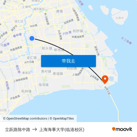 立跃路陈中路 to 上海海事大学(临港校区) map