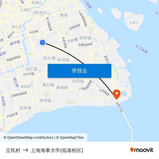 立民村 to 上海海事大学(临港校区) map