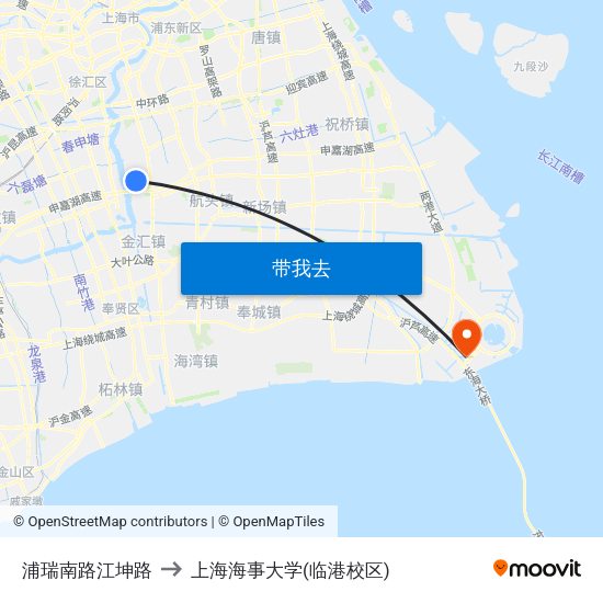 浦瑞南路江坤路 to 上海海事大学(临港校区) map