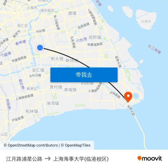 江月路浦星公路 to 上海海事大学(临港校区) map