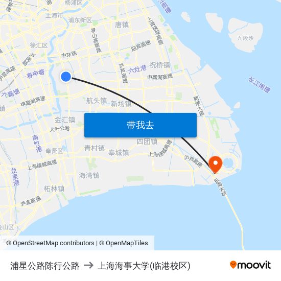 浦星公路陈行公路 to 上海海事大学(临港校区) map