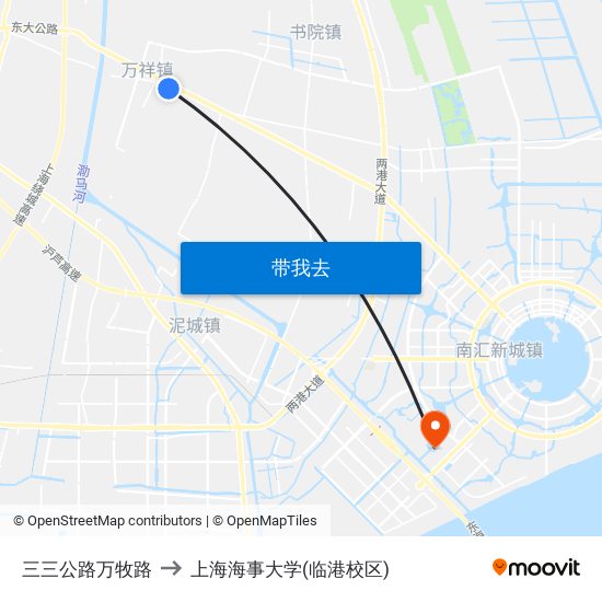 三三公路万牧路 to 上海海事大学(临港校区) map