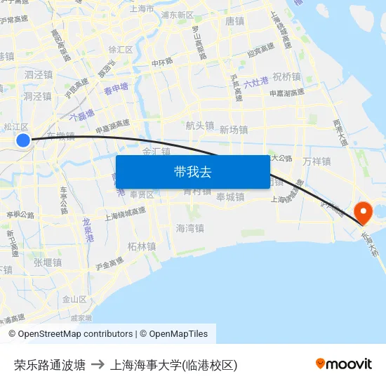 荣乐路通波塘 to 上海海事大学(临港校区) map