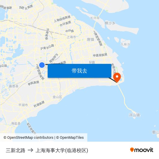 三新北路 to 上海海事大学(临港校区) map