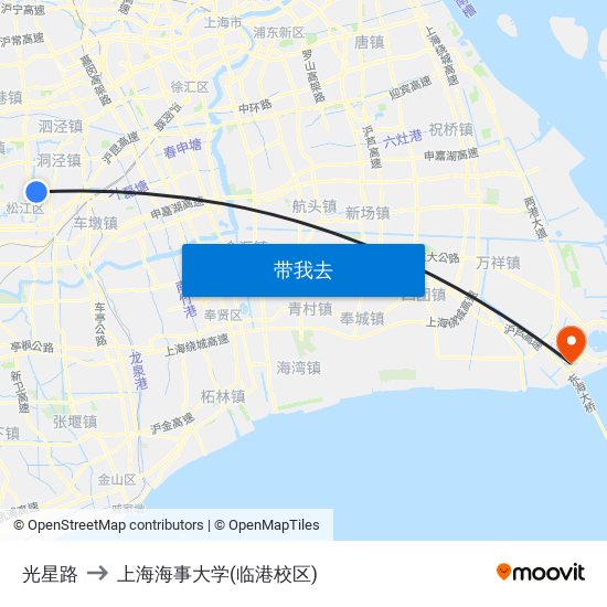 光星路 to 上海海事大学(临港校区) map