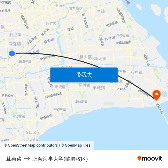茸惠路 to 上海海事大学(临港校区) map