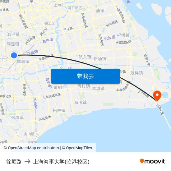 徐塘路 to 上海海事大学(临港校区) map