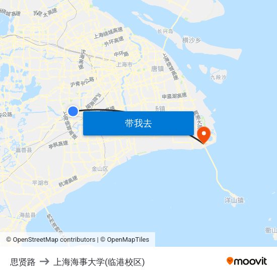 思贤路 to 上海海事大学(临港校区) map