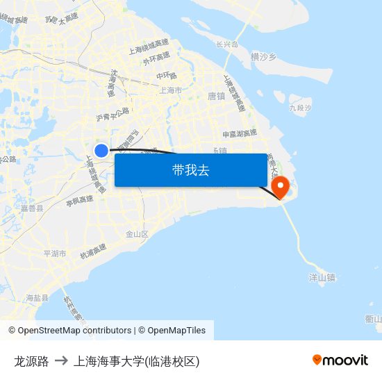 龙源路 to 上海海事大学(临港校区) map