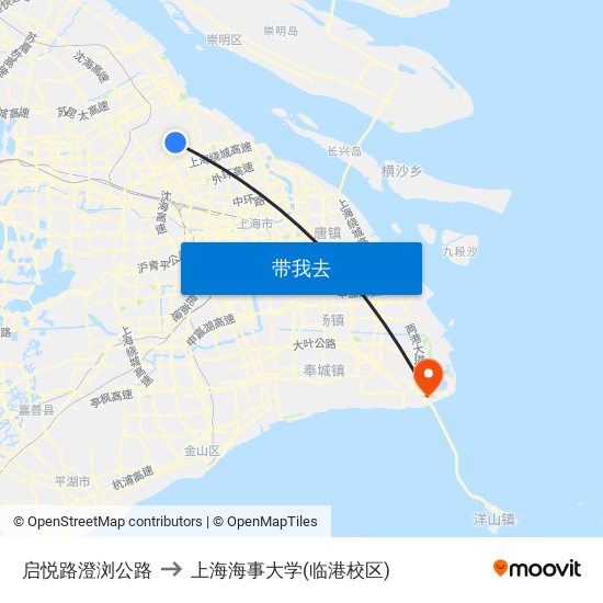 启悦路澄浏公路 to 上海海事大学(临港校区) map