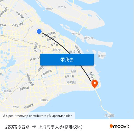 启秀路徐曹路 to 上海海事大学(临港校区) map