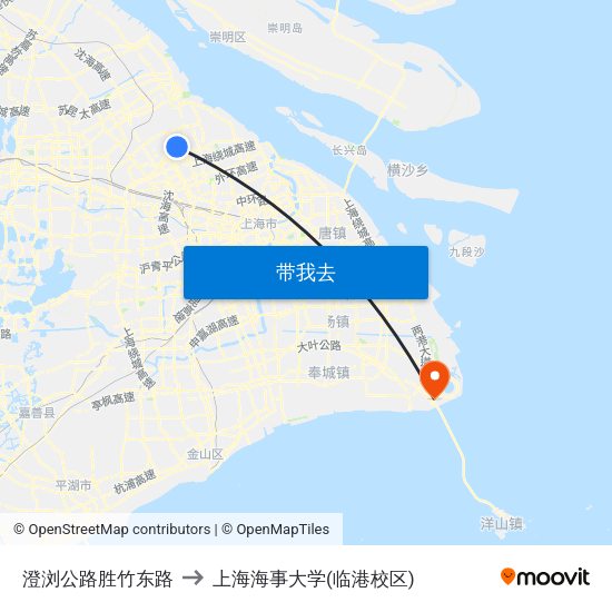 澄浏公路胜竹东路 to 上海海事大学(临港校区) map