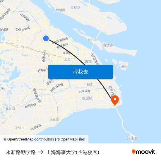 永新路勤学路 to 上海海事大学(临港校区) map