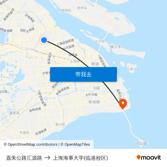 嘉朱公路汇源路 to 上海海事大学(临港校区) map
