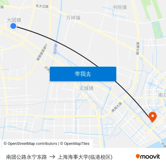 南团公路永宁东路 to 上海海事大学(临港校区) map