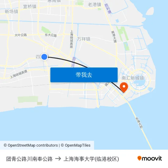 团青公路川南奉公路 to 上海海事大学(临港校区) map