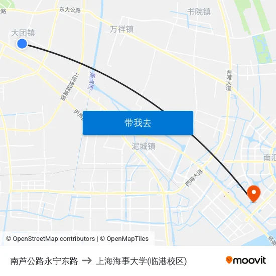 南芦公路永宁东路 to 上海海事大学(临港校区) map