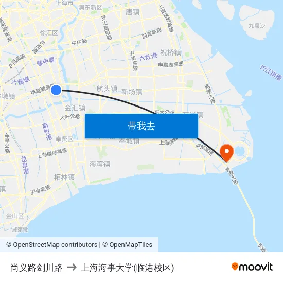 尚义路剑川路 to 上海海事大学(临港校区) map
