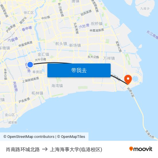 肖南路环城北路 to 上海海事大学(临港校区) map