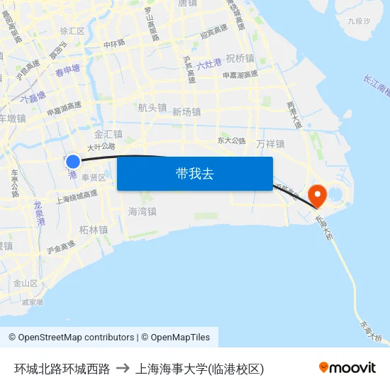 环城北路环城西路 to 上海海事大学(临港校区) map