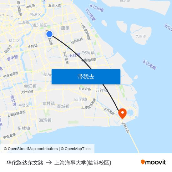 华佗路达尔文路 to 上海海事大学(临港校区) map