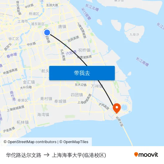 华佗路达尔文路 to 上海海事大学(临港校区) map