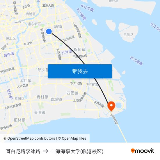 哥白尼路李冰路 to 上海海事大学(临港校区) map