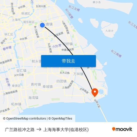 广兰路祖冲之路 to 上海海事大学(临港校区) map