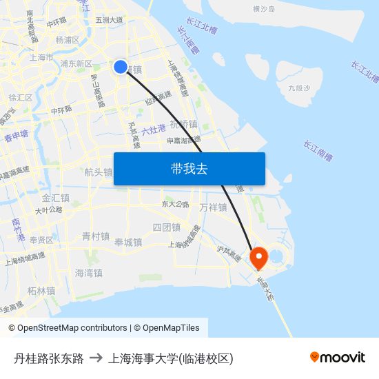 丹桂路张东路 to 上海海事大学(临港校区) map