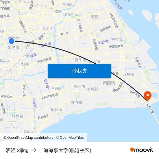 泗泾 Sijing to 上海海事大学(临港校区) map