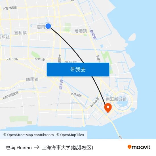 惠南 Huinan to 上海海事大学(临港校区) map