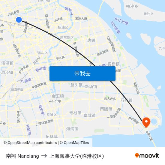 南翔 Nanxiang to 上海海事大学(临港校区) map