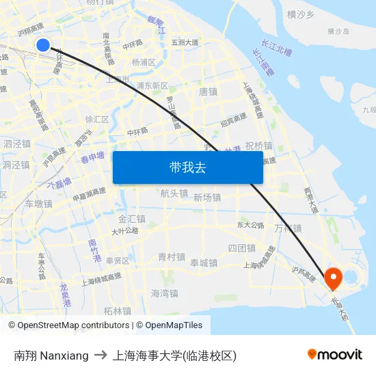 南翔 Nanxiang to 上海海事大学(临港校区) map