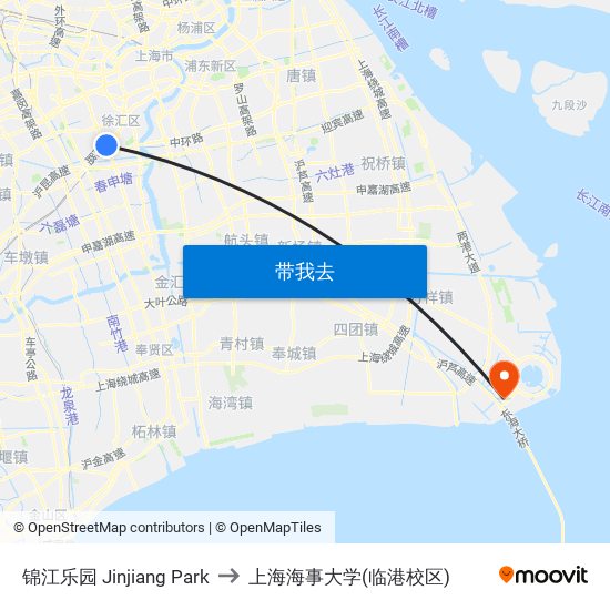 锦江乐园 Jinjiang Park to 上海海事大学(临港校区) map