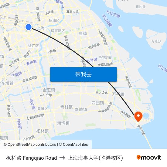 枫桥路 Fengqiao Road to 上海海事大学(临港校区) map