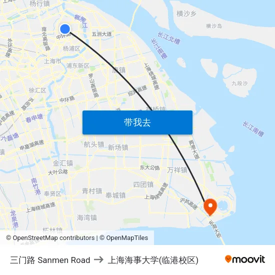 三门路 Sanmen Road to 上海海事大学(临港校区) map