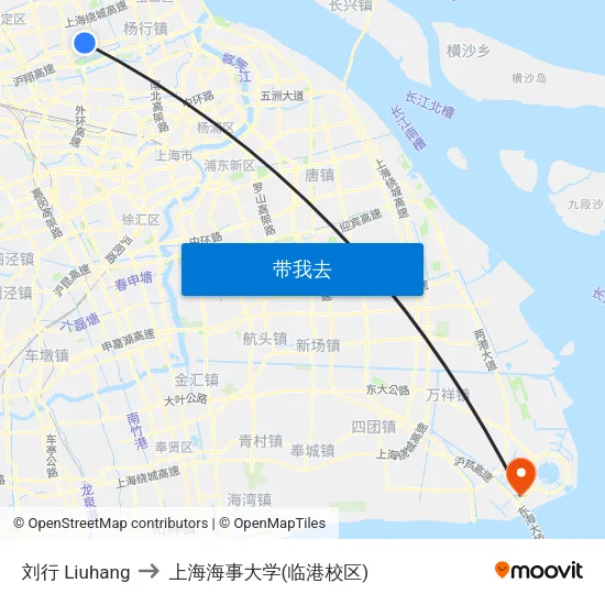 刘行 Liuhang to 上海海事大学(临港校区) map