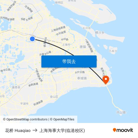 花桥 Huaqiao to 上海海事大学(临港校区) map