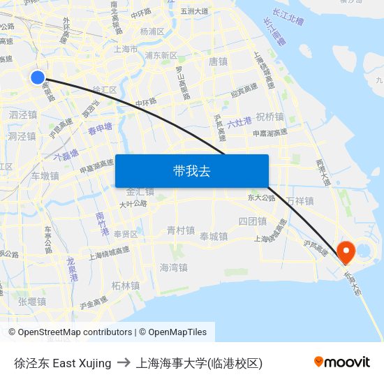 徐泾东 East Xujing to 上海海事大学(临港校区) map